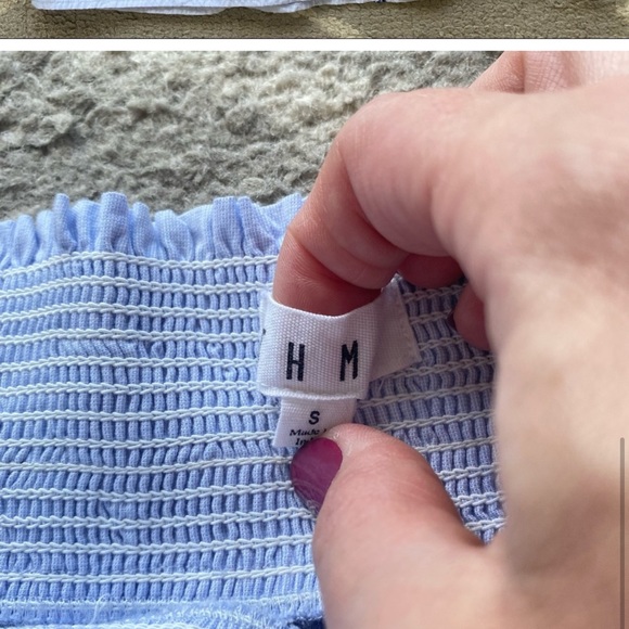 THML Blue Embroidered Off the Shoulder Dress S - Picture 4 of 5